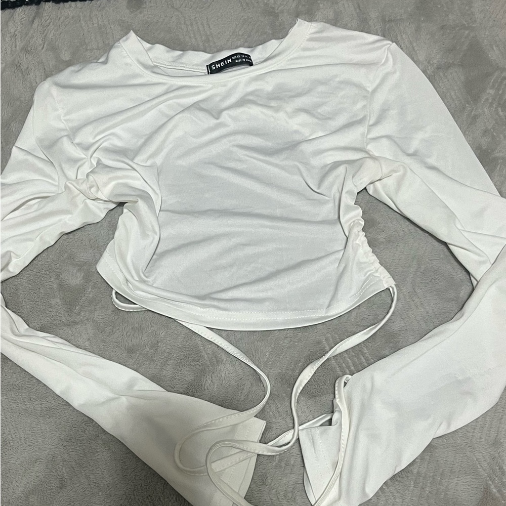 Backless White Long Sleeve